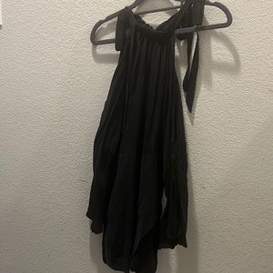 Really hard to show but off the shoulder long sleeve silk black dress